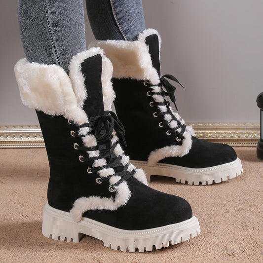 Bottes de Neige Femme à Lacets