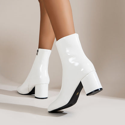 Bottes Femme à Talons Épais Bout Pointu