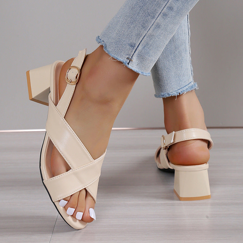 Kesperi –Sandales à Talon Épais Femme avec Bride à la Cheville