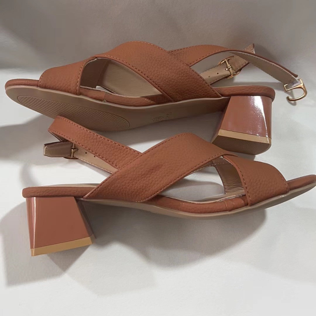 Kesperi –Sandales à Talon Épais Femme avec Bride à la Cheville