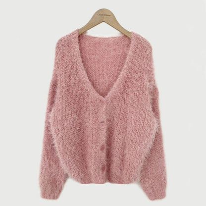 Gilet court col V décontracté pour femme