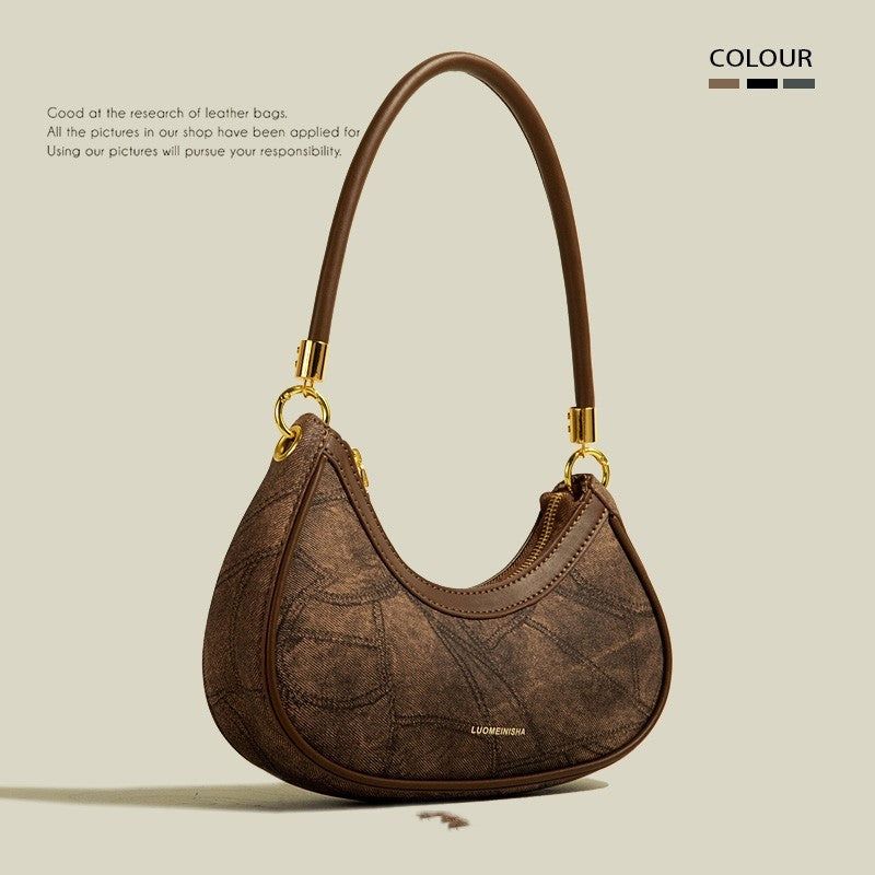 Kesperi – Sac Bandoulière Texturé en Forme de Croissant