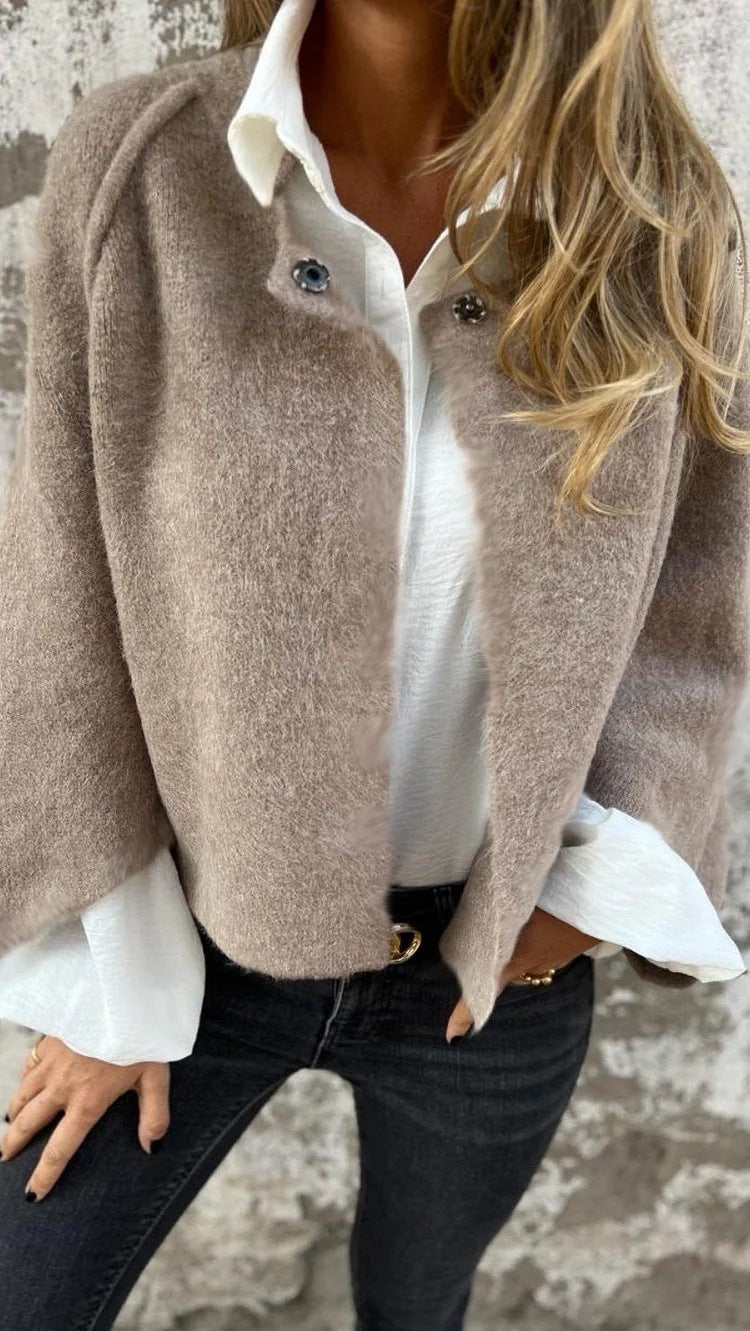 Gilet court femme manches chauve-souris