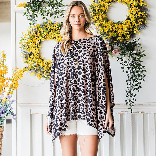 Kesperi – T-shirt Femme Léger à Imprimé Léopard