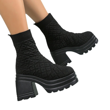 Kesperi – Bottines Hautes en Maille Extensible