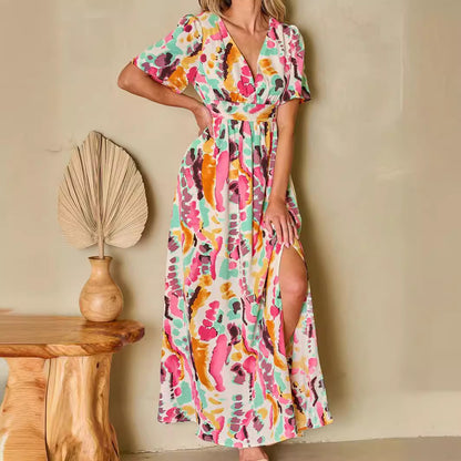 Kesperi –Robe fleurie Manches Courtes