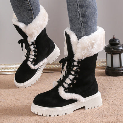 Bottes de Neige Femme à Lacets