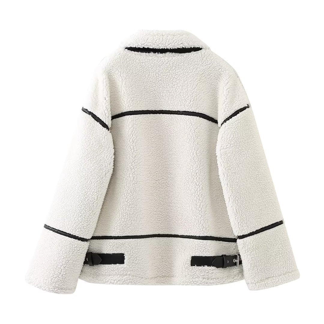 Kesperi –Veste femme en patchwork laine d’agneau