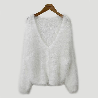 Gilet court col V décontracté pour femme