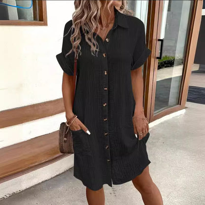 Kesperi –Robe Chemise d'Été à Manches Courtes