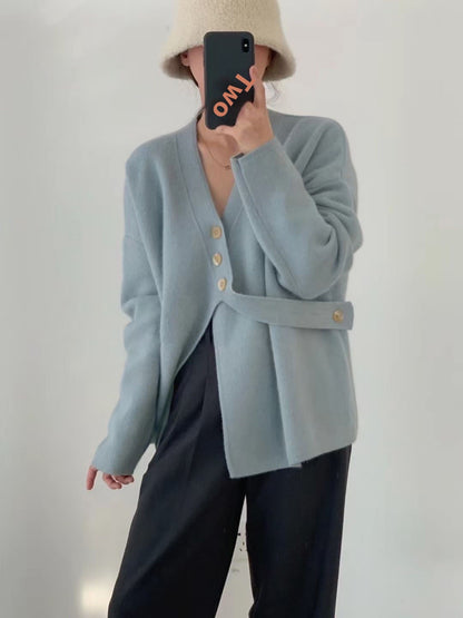 Kesperi – Veste Pull Tricotée Loose à Col V