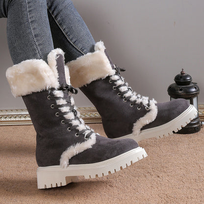 Bottes de Neige Femme à Lacets