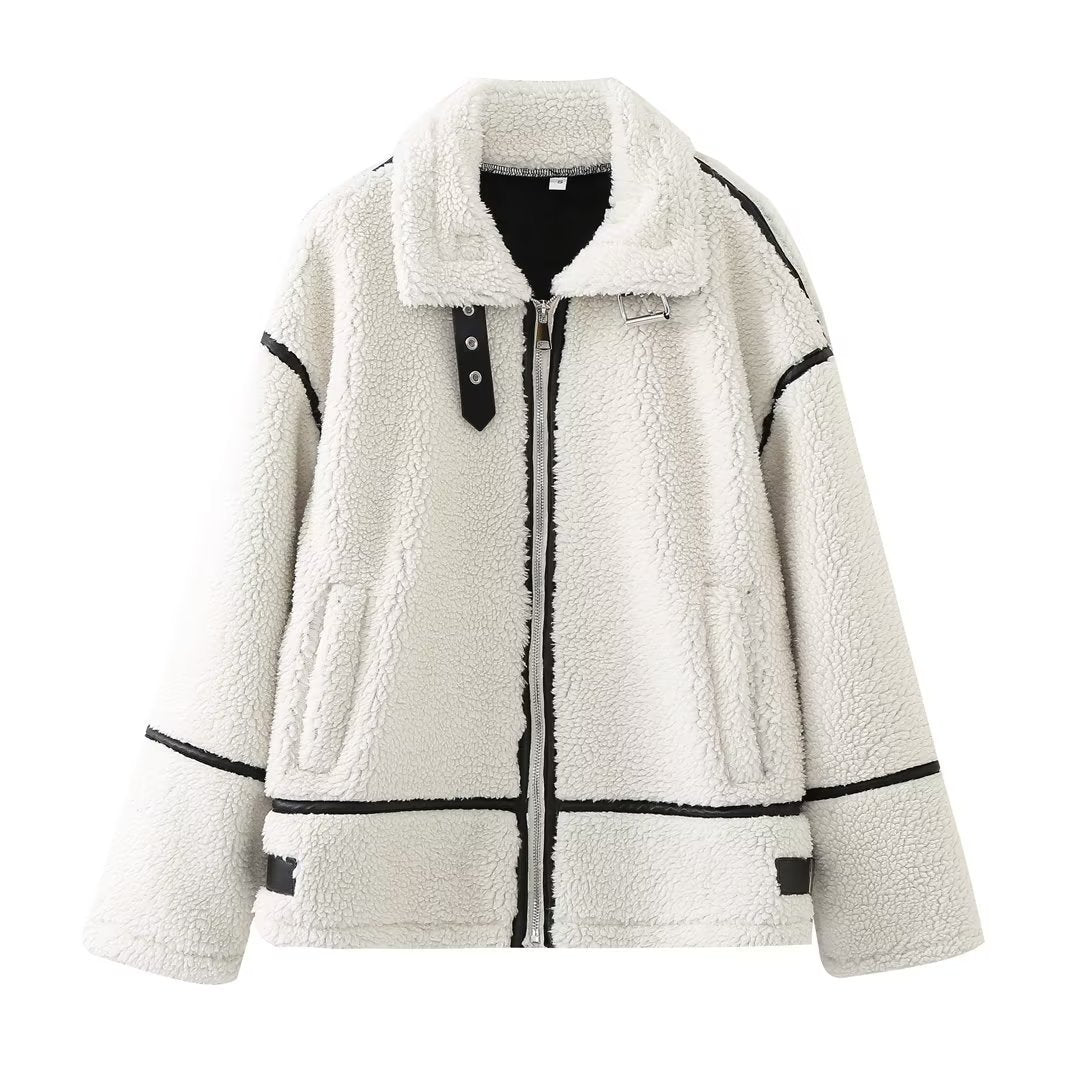 Kesperi –Veste femme en patchwork laine d’agneau