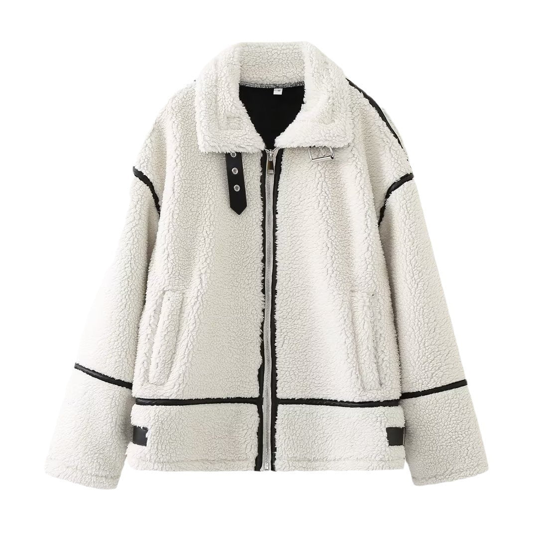 Kesperi –Veste femme en patchwork laine d’agneau